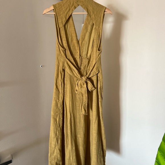 Free People Linen Button-Down Midi Dress - Picture 2 of 3